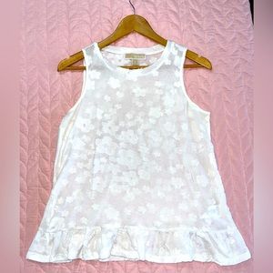 Michael Kors sleeveless peplum top with flower detail